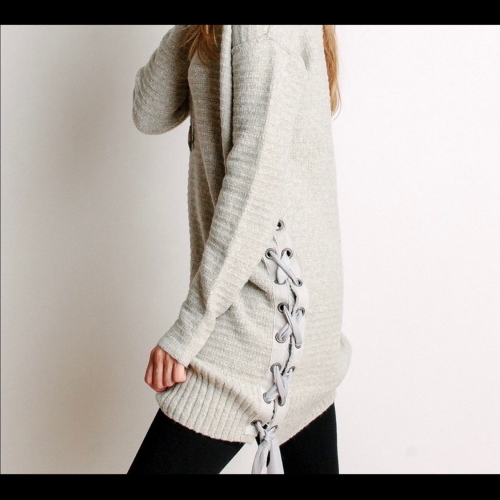 LAST CHANCE! Free People heart it laces sweater